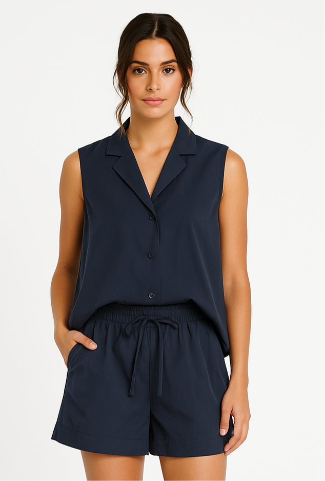 Chemise marine sans manche