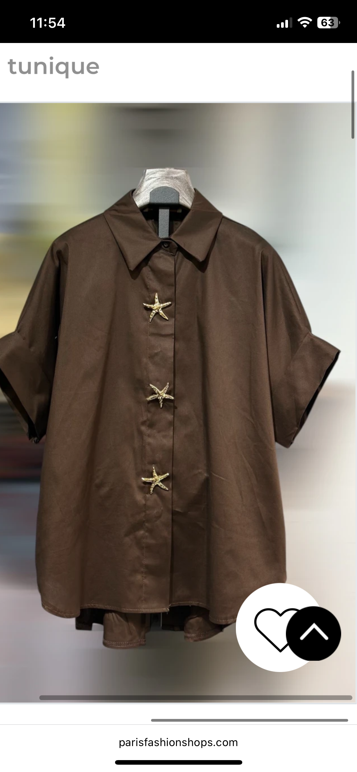 Chemise marron boutons étoile