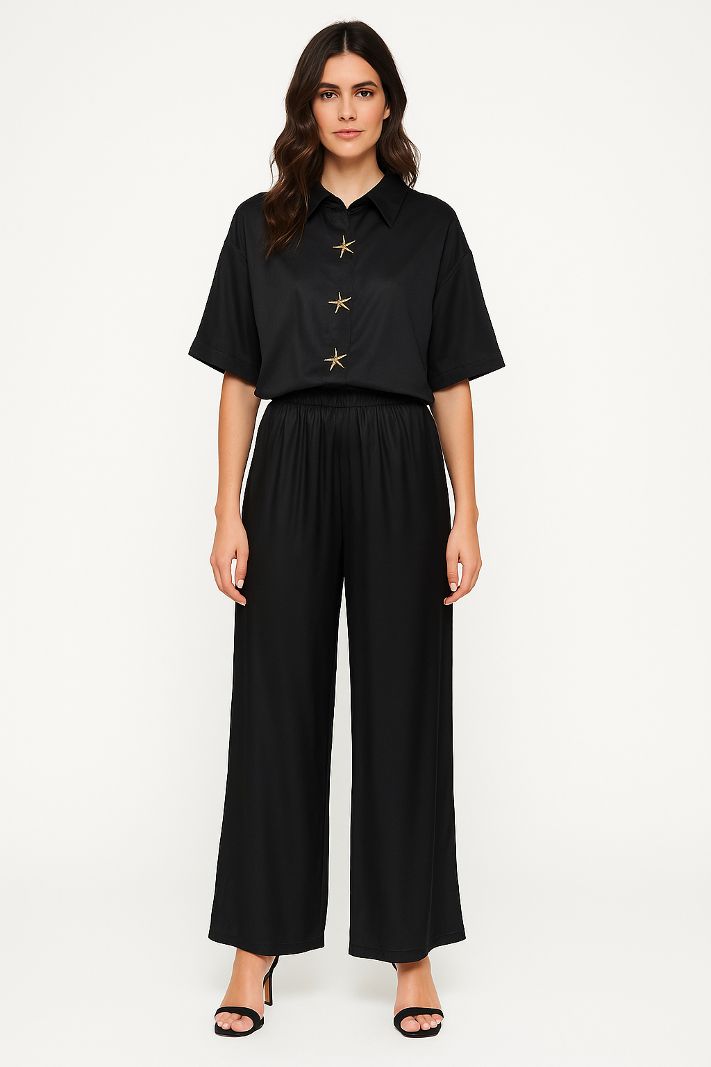 Pantalon en soie noir
