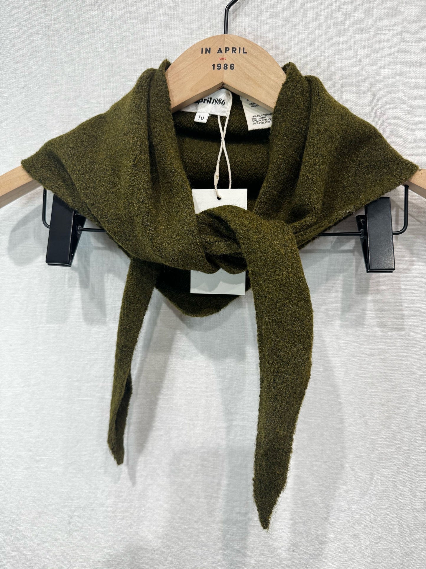 Foulard en maille kaki