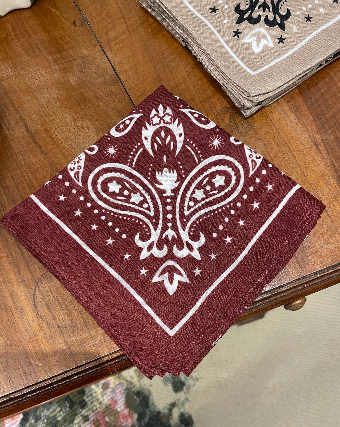 Foulard bandana bordeaux