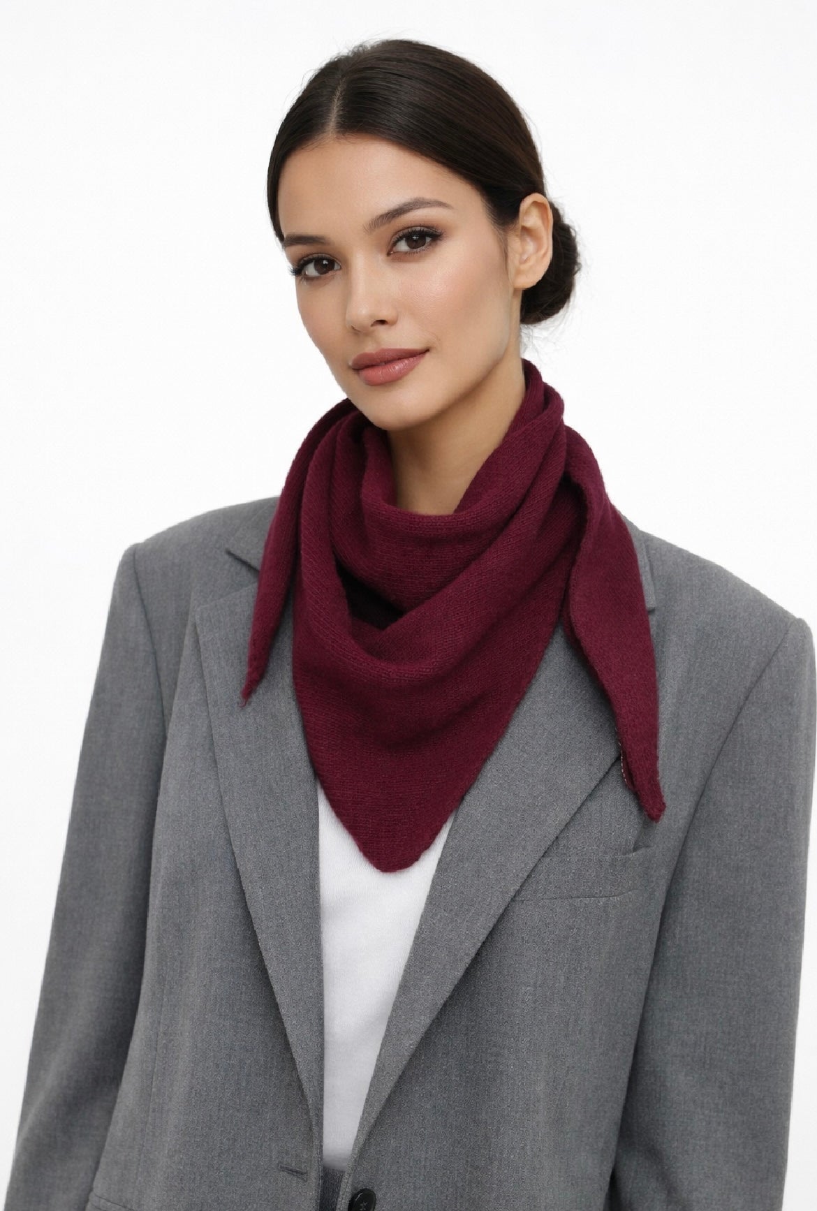 Triangle en maille bordeaux