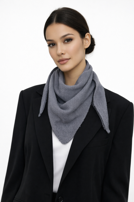 Col maille cachemire gris