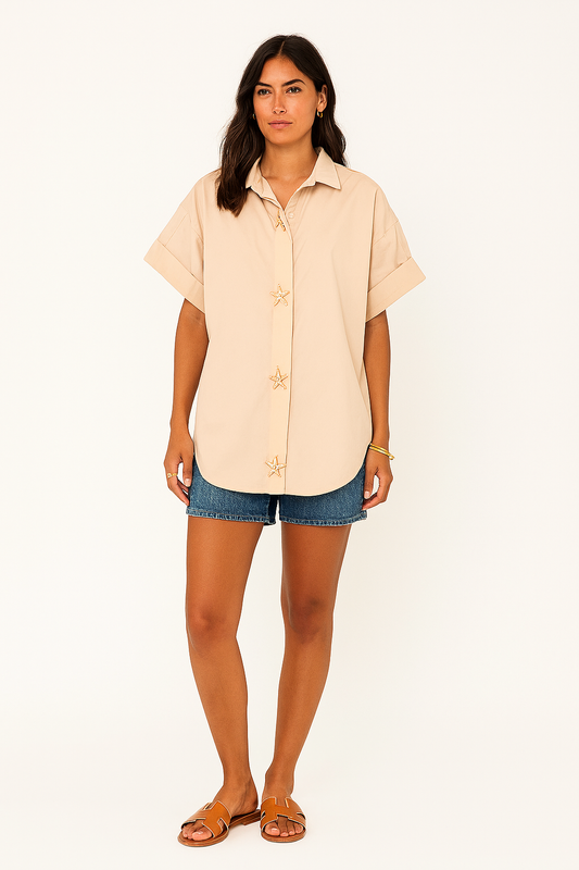 Chemise étoile beige