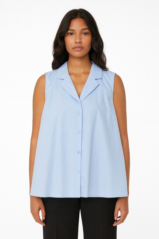 Chemise bleu ciel sans manche