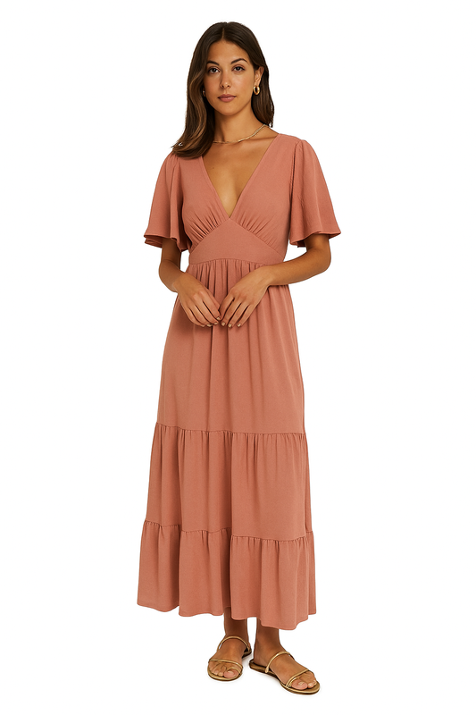 Robe longue vieux rose