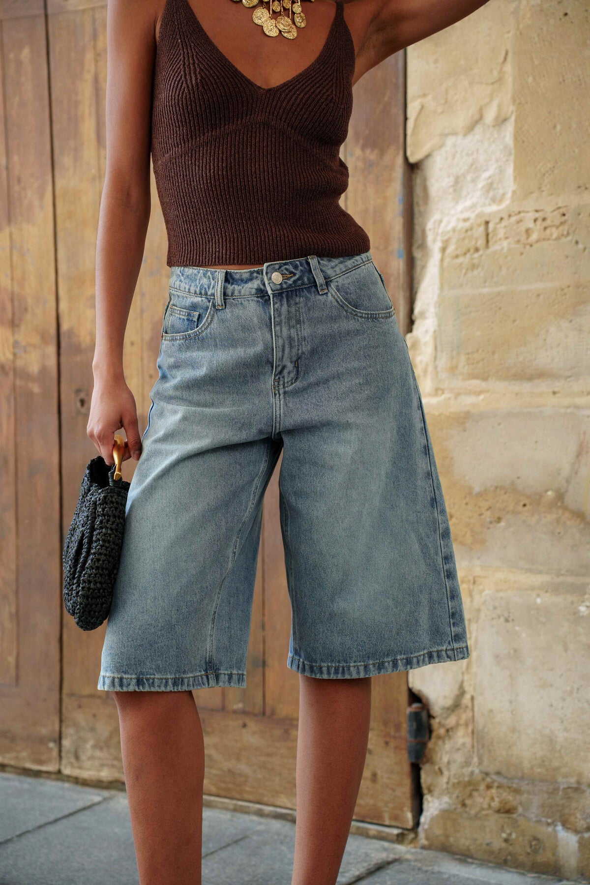 Bermuda en jean baggy